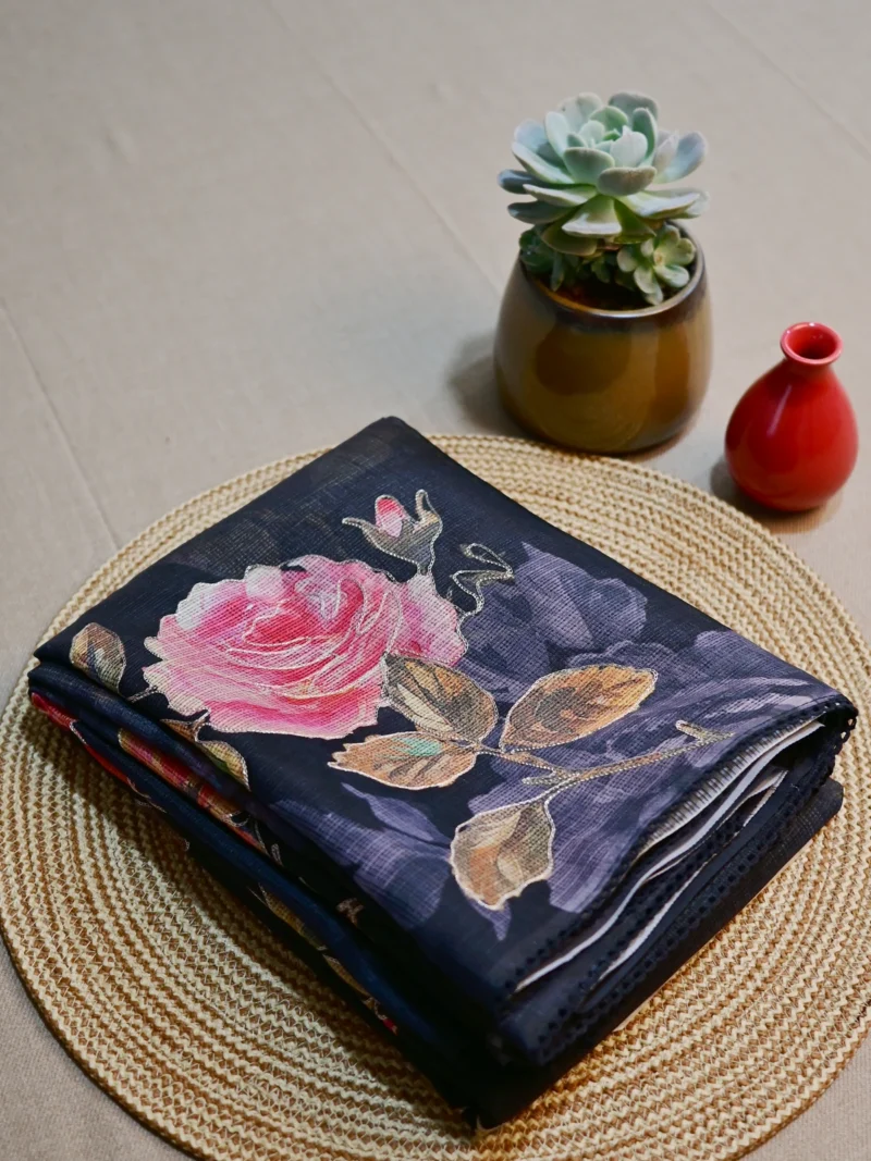 Black Kota cotton with pita work.