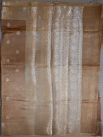 Pallu of brown pure silk Banarasi saree
