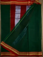 Blouse of green cotton Irkal saree with red border