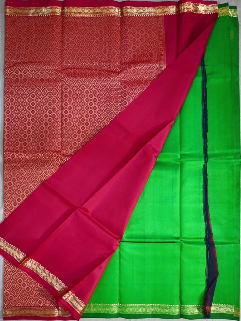 Blouse of green Mysore crepe silk saree