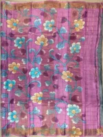 Pallu of grey pure Tussar silk