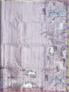 Pallu of lavender Kalamkari art silk saree