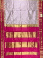 Pallu of lavender pure silk Irkal saree