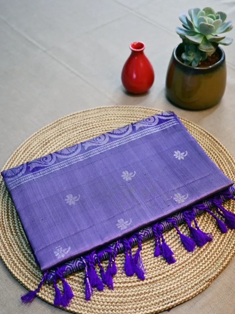 Lavender soft silk Kanchipuram saree