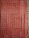 Pallu of light brown silk cotton saree with Pintex checks
