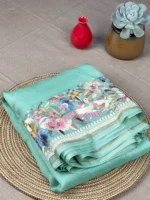 Light green organza with embroidery