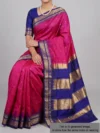 Mannequin wearing magenta pure silk Irkal saree
