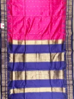 Pallu of magenta pure silk Irkal saree