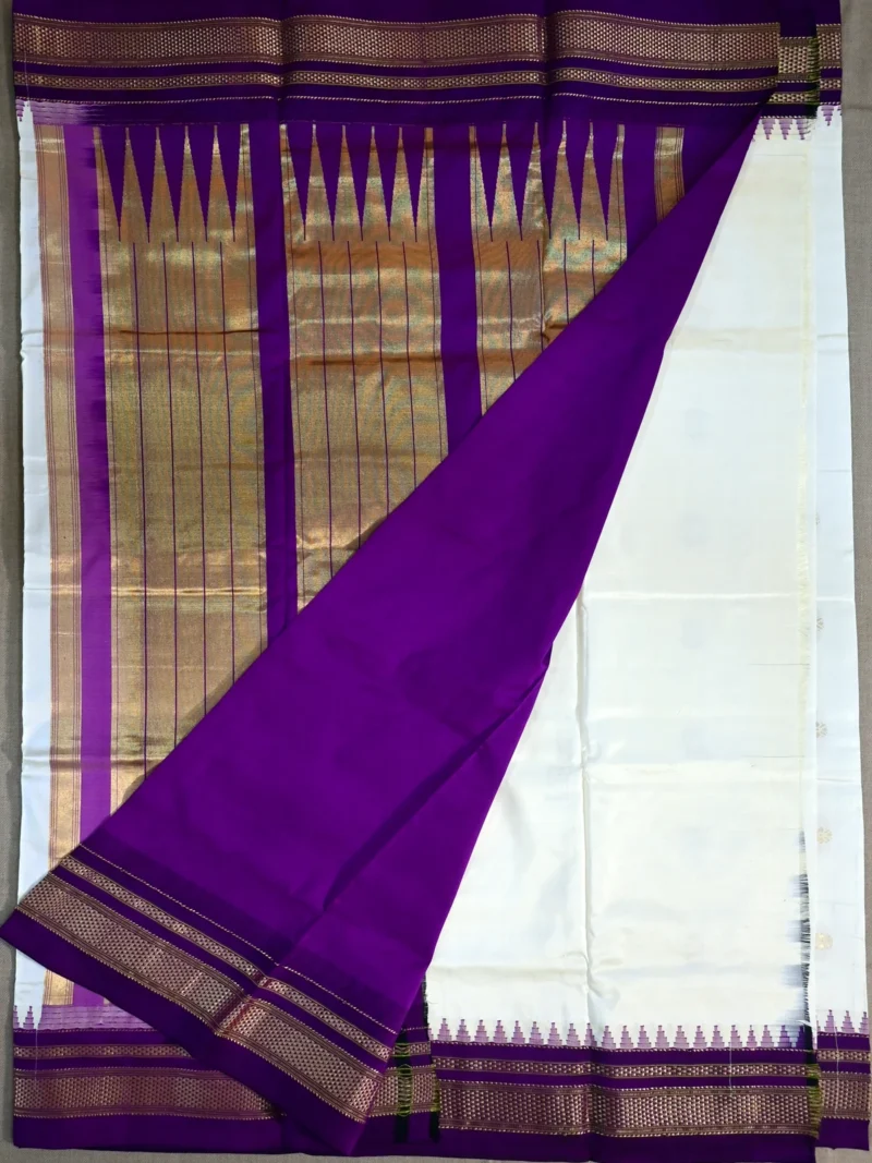 Blouse of pearl colour pure silk Irkal saree