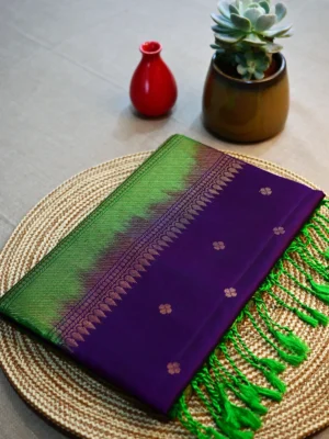 Purple soft silk Kanchipuram saree