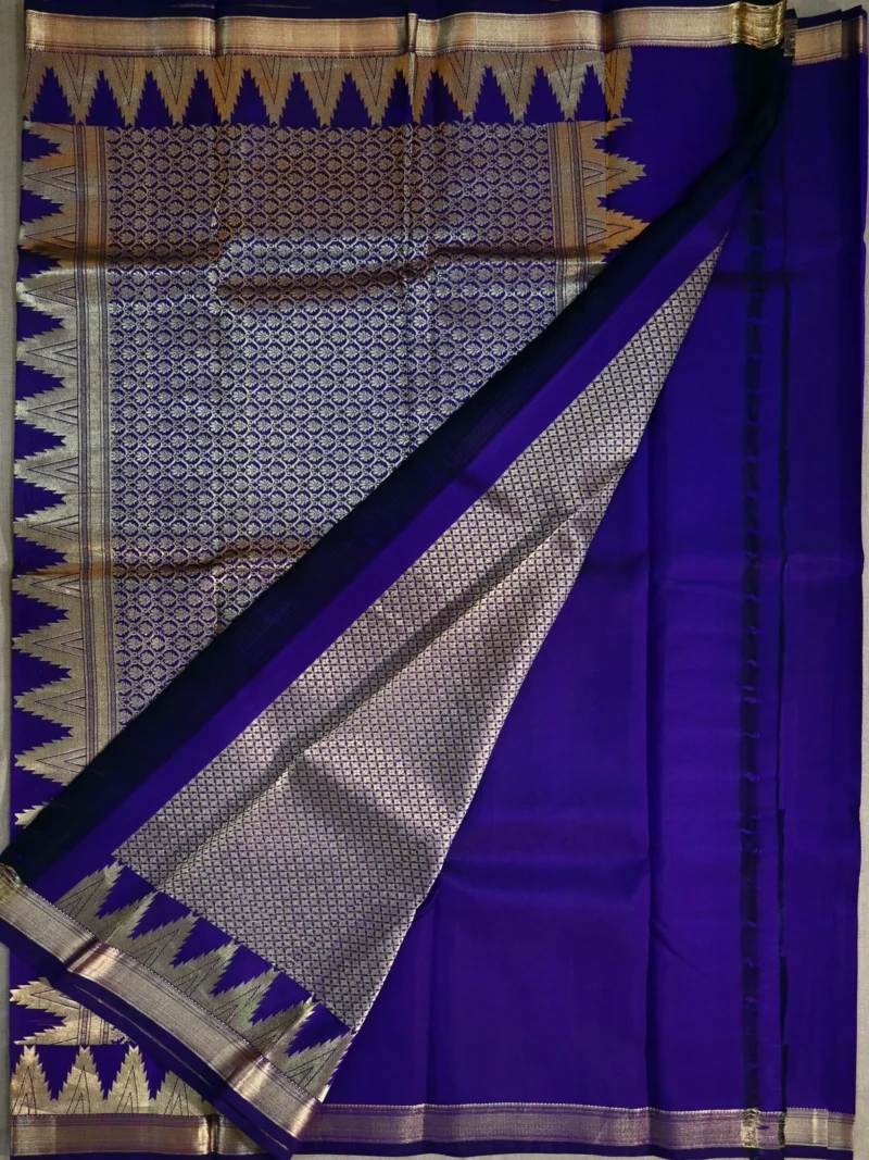 Blouse of purple Mysore silk crepe saree