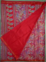Blouse of red printed Kashmiri silk saree