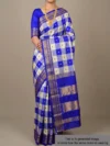 Mannequin wearing royal blue checks pure silk Irkal saree