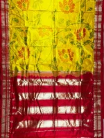 Pallu of yellow pure silk Irkal saree