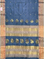Pallu of grey Narayan Peth pure silk saree