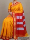 Mannequin wearing yellow cotton Irkal saree