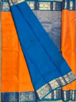 Blouse of peach colour pure Kanchipuram silk saree