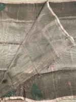 Blouse of light coffee brown silk linen saree