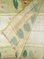 Blouse of light yellow silk linen saree