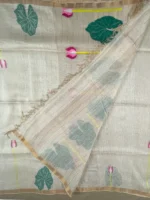 Blouse of off-white silk linen saree