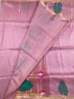 Blouse of onion pink silk linen saree