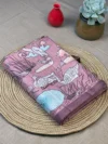 Onion pink art silk saree with Kalamkari design along the border and on pallu
