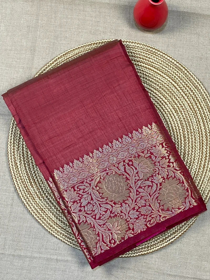 Maroon mango silk saree