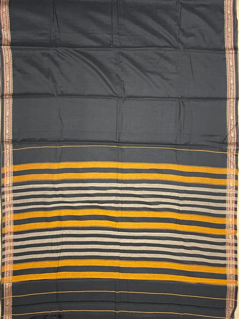 Pallu of black cotton Narayan Peth saree