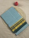 Green small checks cotton Ilkal saree