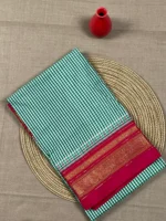 Green small checks pure silk Ilkal saree