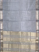 Pallu of grey mango silk saree
