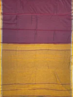 Pallu of maroon cotton Narayan Peth saree