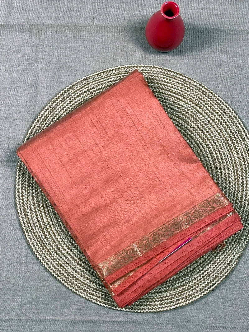 Orange mango silk saree