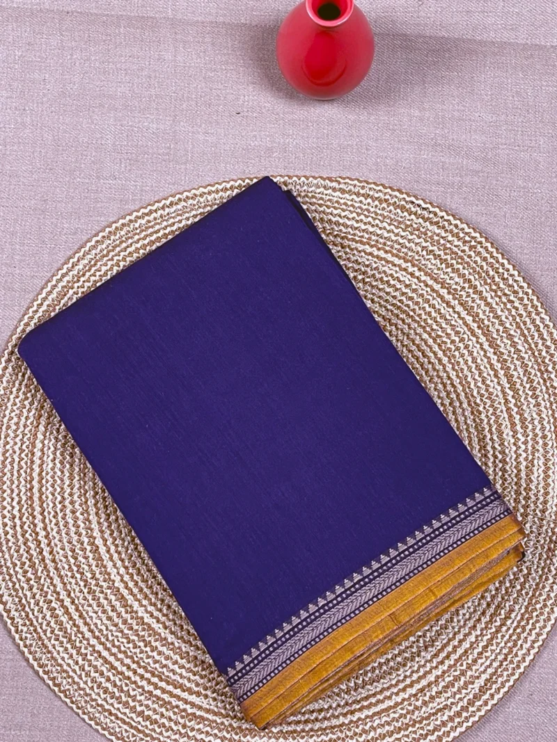 Purple cotton Narayan Peth saree