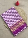 Purple small checks cotton ilkal saree