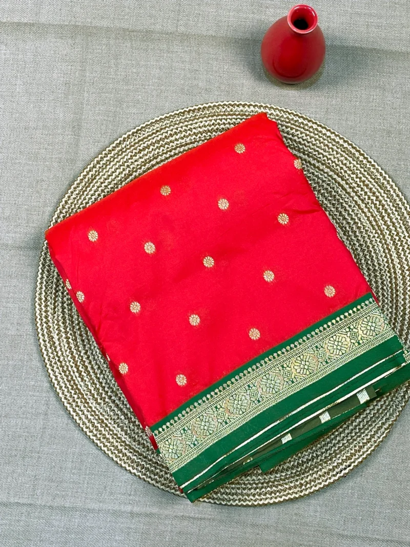 Red semi Paithani