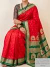 Mannequin wearing red semi Paithani