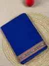 Royal blue cotton Narayan Peth saree with elephant border