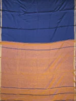 Pallu of navy-blue cotton Narayan Peth saree