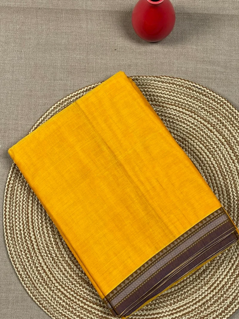 Yellow cotton Narayan Peth saree
