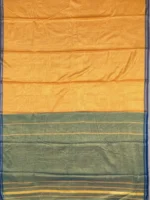 Pallu of yellow cotton Narayan Peth saree