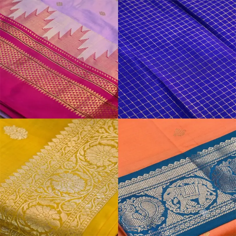 Beautiful collage of different silk saree borders