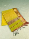 Olive green shaded Maheshwari silk cotton saree
