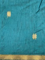 Border closeup of Peacock green silk-cotton Maheshwari saree