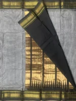 Blouse of Black micro checks pure silk Ilkal saree