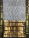 Pallu of Black micro checks pure silk Ilkal saree
