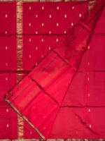 brick-red-small-border-maheshwari-silk-cotton-blouse Blouse of brick-red silk-cotton Maheshwari saree