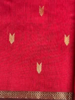 brick-red-small-border-maheshwari-silk-cotton-border closeup Border closeup of brick-red silk-cotton Maheshwari saree