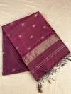 Brown silk-cotton Maheshwari saree