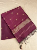 brown-small-border-maheshwari-silk-cotton Brown silk-cotton Maheshwari saree